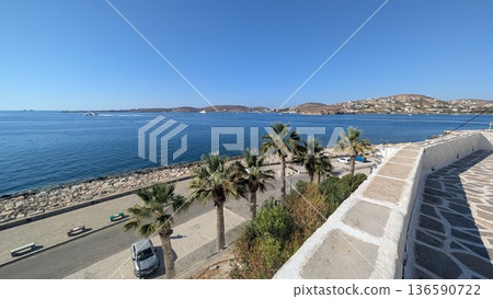 Aegean Sea coastal view from the hill  136590722