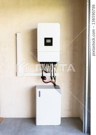 Solar Inverter with Battery Storage Solar Inverter with Battery Storage 136590786