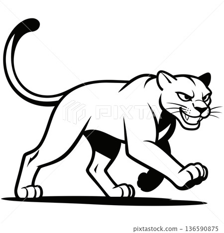 puma mascot logo design vector template puma mascot logo design vector template 136590875