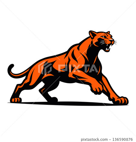 puma mascot logo design vector template 136590876