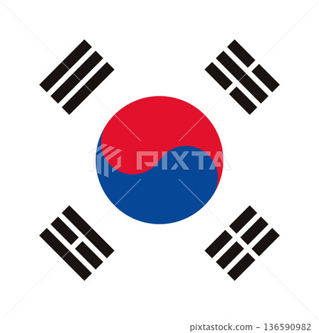 South Korea - square flag 136590982