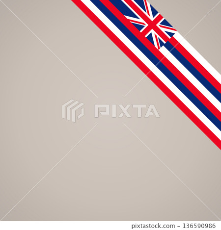 Corner ribbon flag of Hawaii 136590986