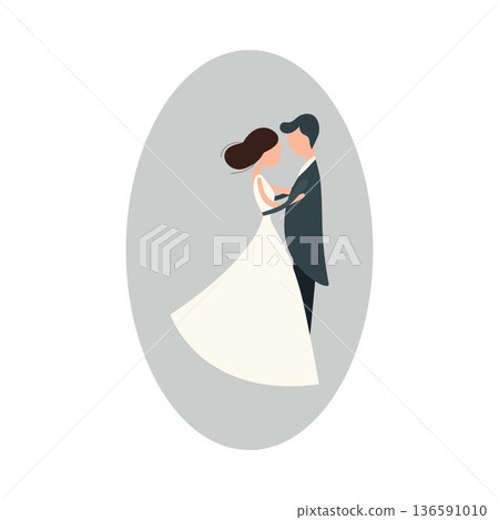silhouettes of man and woman silhouettes of man and woman 136591010