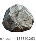 Large Rock With Rough Texture and Irregular Shape Located Outdoors in Daylight 136591263