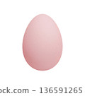 Bright Pink Egg on a Plain Background During a Creative Project 136591265