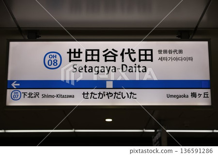 Setagaya Daita Station Station Sign 136591286