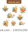 Find the same bee game with flowers and cute characters. Supports visual memory and attention in a joyful way. 136591290