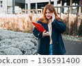 Angry irritated annoyed stressed businesswoman woman business girl female entrepreneur boss leader lady auguring mobile phone call talk conflict argument smartphone walking in city 136591400