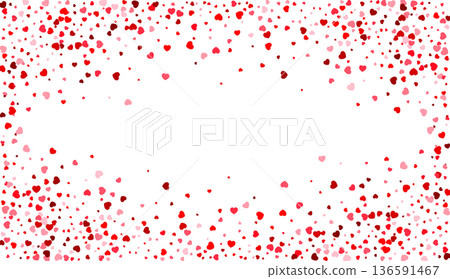 Red and pink hearts confetti on white background. Valentines Day vector illustration Red and pink hearts confetti on white background. Valentines Day vector illustration 136591467