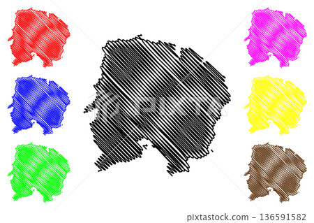 Belitung island (Republic of Indonesia, South East Asia) map vector illustration, scribble sketch Billiton map Belitung island (Republic of Indonesia, South East Asia) map vector illustration, scribble sketch Billiton map 136591582