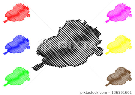 Bohol island (Southeast Asia, Republic of the Philippines, Visayan Islands or archipelago) map vector illustration, scribble sketch Bohol map 136591601