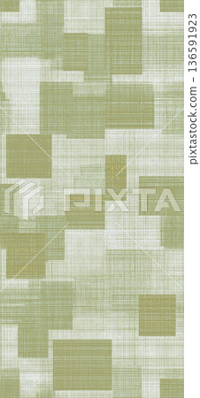 Patchwork geometric pattern creating a seamless textured background. Seamless collage of muted sage and khaki rectangular shapes with woven fabric texture Patchwork geometric pattern creating a seamless textured background. Seamless collage of muted sage and khaki rectangular shapes with woven fabric texture 136591923