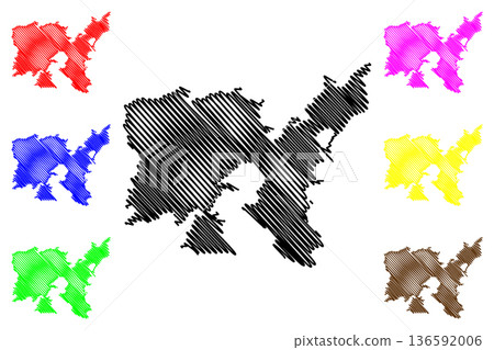 Lemnos island (Hellenic Republic, Greece) map vector illustration, scribble sketch Limnos map Lemnos island (Hellenic Republic, Greece) map vector illustration, scribble sketch Limnos map 136592006