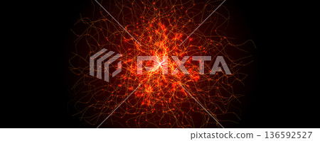 Blood Vessels Imaging Veins Vascular System Bloodstream Venous Pattern, Red Human Cardiovascular Anatomy Dynamic Stream, Medical Science Graphics, Abstract Circulation Concept. Vector Illustration 136592527