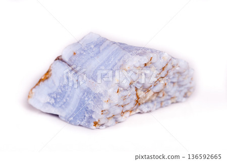 Macro mineral blue agate in the rock on white background Macro mineral blue agate in the rock on white background 136592665