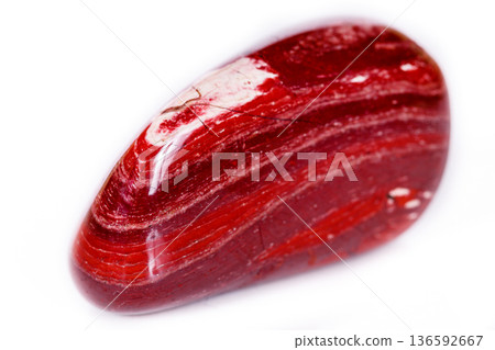 Macro mineral stone jasper "zebra iron" on a white background Macro mineral stone jasper "zebra iron" on a white background 136592667