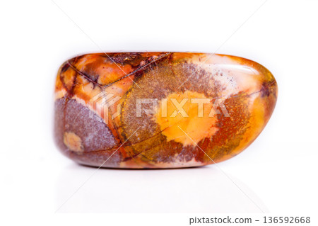 Macro mineral stone jasper "bird's eye" on white background Macro mineral stone jasper "bird's eye" on white background 136592668