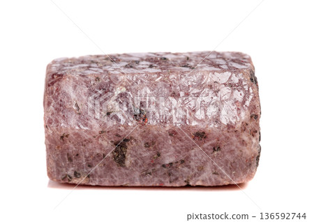 Macro mineral stone Ruby in the breed a white background Macro mineral stone Ruby in the breed a white background 136592744