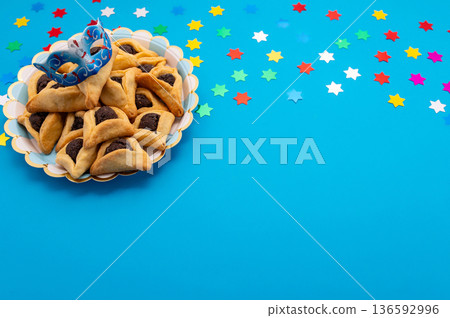 Purim celebration jewish carnival holiday concept. 136592996