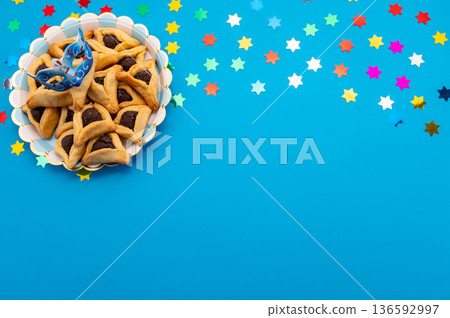 Purim celebration jewish carnival holiday concept. 136592997