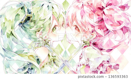 Your biggest enemy is yourself. Female illustration. Watercolor painting. 136593363