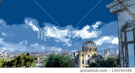 廣島景色（原子彈爆炸圓頂屋） 136594386