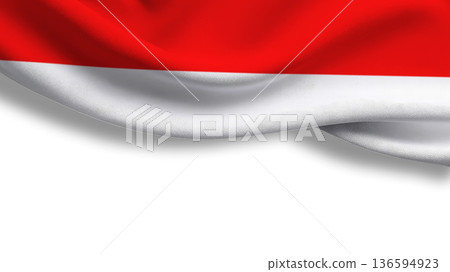 Symbol of sovereignty, Indias national flag billows in the wind against a clear sky 136594923