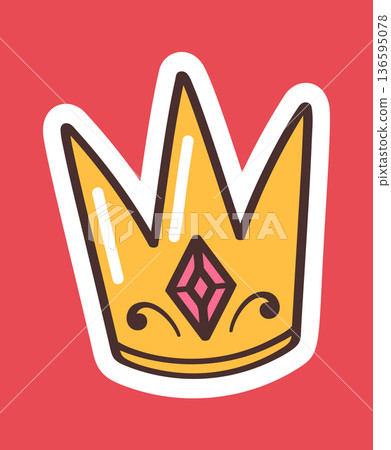 Golden crown Women Day sticker 136595078