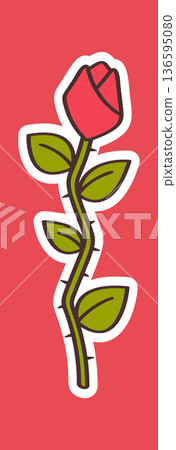 Rose flower Women Day sticker 136595080