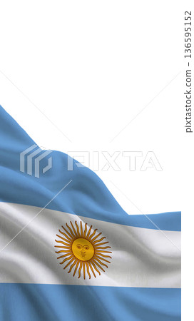 Flag of Argentina shown in a close view with detailed colors and design during daylight hours Flag of Argentina shown in a close view with detailed colors and design during daylight hours 136595152