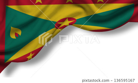 National flag of Grenada with vibrant colors representing cultural heritage and sovereignty 136595167