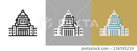 議會大廈的簡易圖標 議會大廈的簡易圖標 136595219