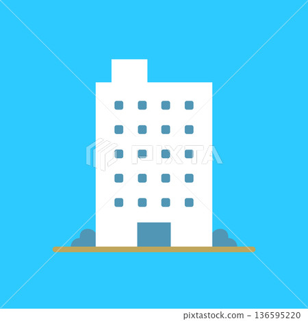 簡單的建築圖標 136595220
