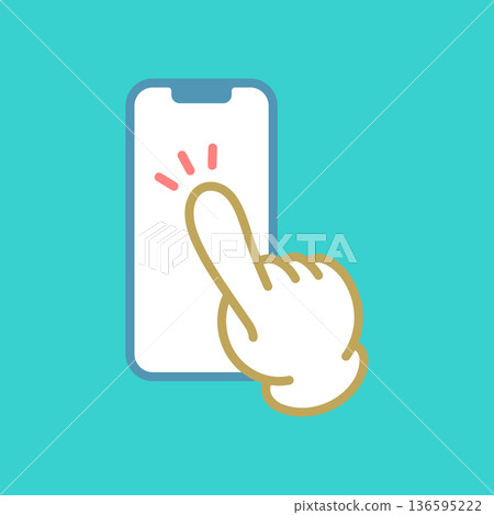 簡單的智慧型手機點擊圖標 136595222