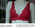 closeup of bra on mannequin in fashion store showroom for women 136595259