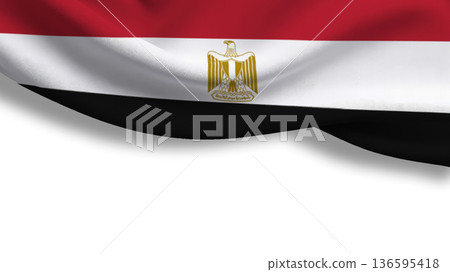 Sovereignty symbolized through the colors of the Egyptian flag waving in a gentle breeze Sovereignty symbolized through the colors of the Egyptian flag waving in a gentle breeze 136595418
