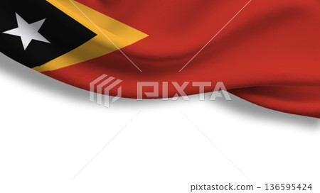 East Timor flag representing national pride and sovereignty during celebrations 136595424
