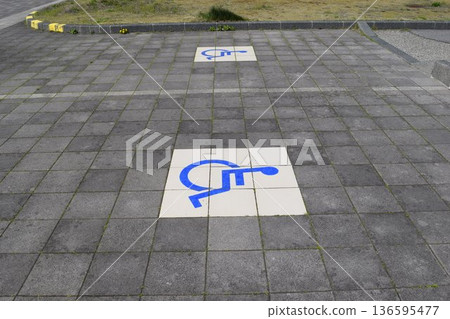 Wheelchair mark caring parking lot Wheelchair mark caring parking lot 136595477