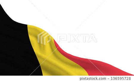 Belgian flag displayed with colors of black, yellow, and red during a national celebration in Belgium 136595728