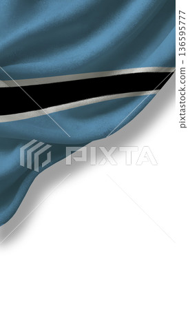Blue flag with a black stripe flowing in the wind showing support for a cause or remembrance 136595777