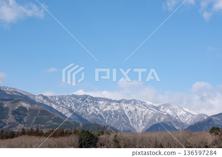 Spring landscape of snow-capped mountains Spring landscape of snow-capped mountains 136597284