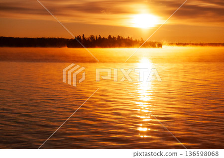 Sunrise over a beautiful Canadian Lake Sunrise over a beautiful Canadian Lake 136598068
