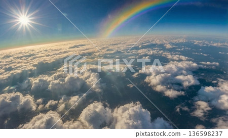 在4000公尺高空跳傘時偶遇一道完美的彩虹，這真是只有在天空才能看到的奇蹟。 136598237