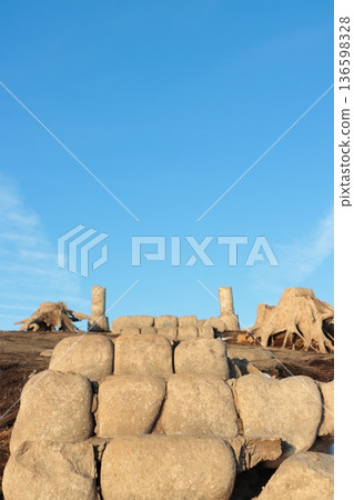 The former Arakawa Hachiman Shrine (Lake Tsukui, Kanagawa Prefecture) emerged from the bottom of a dam lake for the first time in decades due to a record drought. The former Arakawa Hachiman Shrine (Lake Tsukui, Kanagawa Prefecture) emerged from the bottom of a dam lake for the first time in decades due to a record drought. 136598328