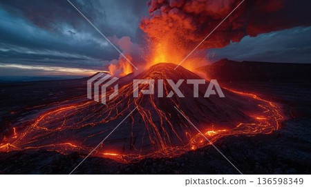 火山爆發 火山爆發 136598349