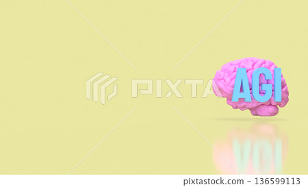 Artificial General Intelligence Brain Concept 3d render. Artificial General Intelligence Brain Concept 3d render. 136599113