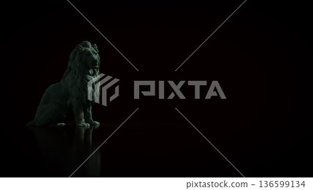 Emerald Lion Symbol Of Strength And Timeless Authority 3d render. Emerald Lion Symbol Of Strength And Timeless Authority 3d render. 136599134