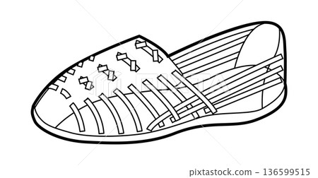 Huarache fisherman sandal shoe women single line. Transparent cage strap sandal for water park vacation look. 136599515