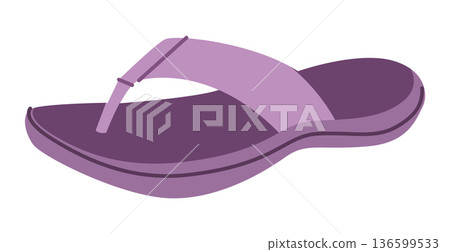 Purple flip flop sandal shoe women flat. Curved sole comfort thong for sea sand surf holiday. Technical fashion Purple flip flop sandal shoe women flat. Curved sole comfort thong for sea sand surf holiday. Technical fashion 136599533