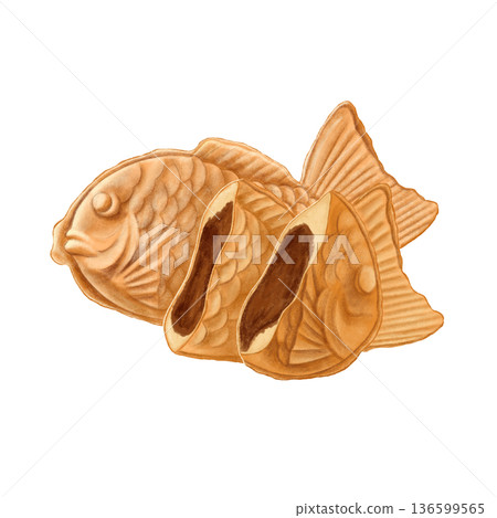 日式甜點－紅豆鯛魚燒插圖 136599565